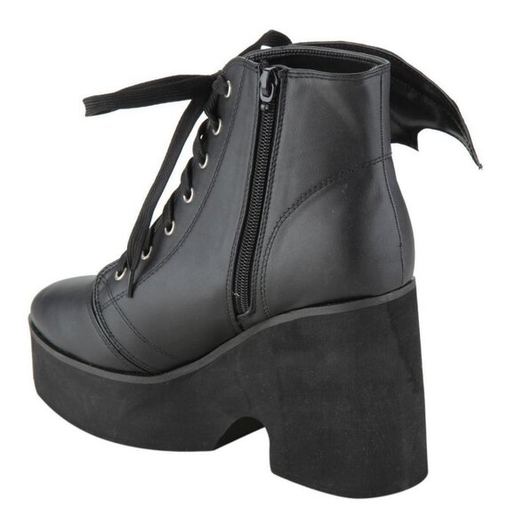 Iron Fist Bat Wing Platform Ankle Boot US 9 EU 40 NIB Halloween Goth - Picture 7 of 15